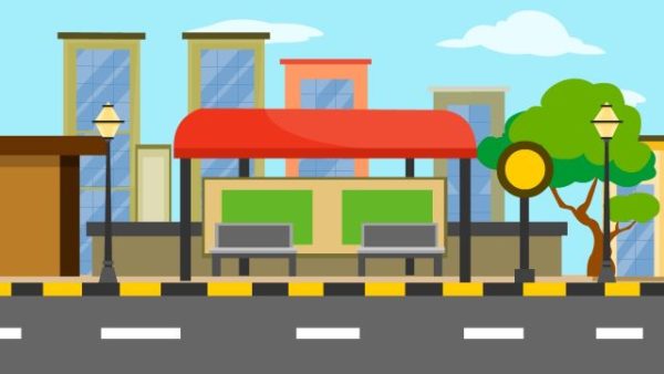 Bus Stop Animated Background - The Stock Footage Club